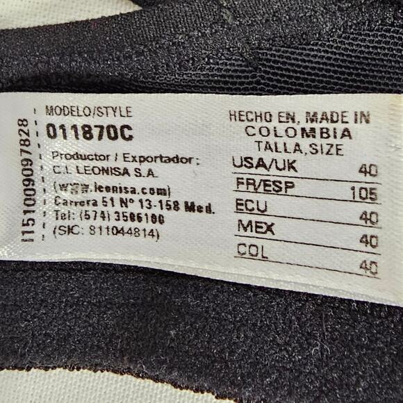 Leonisa Black Underwire Support Bra Size 40 - Picture 12 of 12